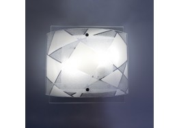 Φωτιστικό τοίχου με διπλό γυαλί και γεωμετρικό μοτίβο 31x29cm