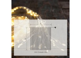 Φωτάκια χριστουγεννιάτικα σε σύρμα κουρτίνα 2x2m ασημί-320 leds θερμό φως IP44