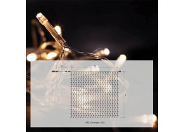 Κουρτίνα 3x3m διάφανη με 480 leds σε θερμό φως flash
