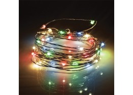 Φωτάκια χριστουγεννιάτικα σε ασημί σύρμα 10m-100leds πολύχρωμο φως με controller IP44