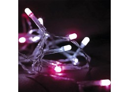 Φωτάκια χριστουγεννιάτικα σε σύρμα cluster 20m-200leds λευκό-ροζ φως με controller IP44