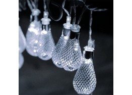 Χριστουγεννιάτικα φωτάκια μεταλλικές λάμπες LED σε γιρλάντα 150cm-10leds σε ψυχρό φως