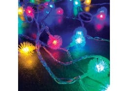 Χριστουγεννιάτικα φωτάκια σε σχήμα νιφάδας σε γιρλάντα 750cm διάφανη-50leds σε διάφορα χρώματα φωτός