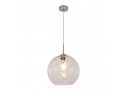 Κρεμαστό φωτιστικό μπάλα από διάφανο γυαλί Φ30cm τύπου κρακελέ 