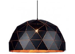 Μαύρο κρεμαστό φωτιστικό Ø60cm με τρίγωνα πάνω στην καμπάνα ημικύκλιο