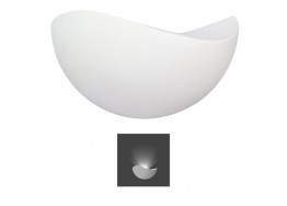 Λευκή απλίκα LED 19cm με κυματιστό σχέδιο