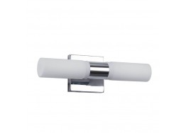 Ασημί κυλινδρική απλίκα καθρέφτη 34cm δίφωτη G9