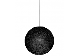 Κρεμαστό φωτιστικό υφασμάτινη βαμβακερή μπάλα μαύρη