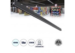 Γραμμικό φωτιστικό οροφής LED 18W 6000K 120cm μαύρο