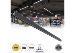 Γραμμικό φωτιστικό οροφής LED 18W 2700K 120cm μαύρο