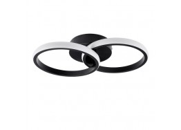 Μαύρο φωτιστικό οροφής LED CCT με δύο δαχτυλίδια 36cm