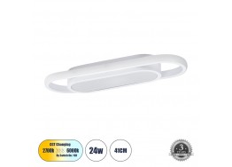 Φωτιστικό οροφής-τοίχου οβάλ με δαχτυλίδι LED CCT λευκό 41cm