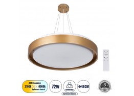 Κρεμαστό φωτιστικό LED CCT τηλεχειριζόμενο Φ48cm χρυσό-χάλκινο