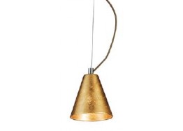 Κρεμαστό φωτιστικό Ø12cm με γυάλινο καπέλο με φύλλα σε χρυσό