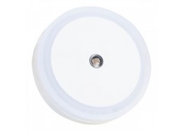 Λευκό φωτάκι νυκτός LED με φωτοκύτταρο Φ10cm