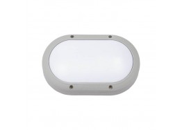 Ασημί οβάλ απλίκα αλουμινίου Φ28cm IP54 διάχυτου φωτισμού