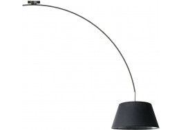 Κρεμαστό φωτιστικό μαύρο με καμπύλη 116cm και αμπαζούρ Φ45cm