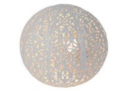 Retro πορτατίφ λευκή μπάλα Ø15cm σε μαροκινό στυλ