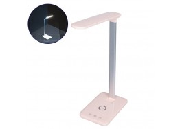 Φωτιστικό γραφείου LED CCT αφής 51cm ροζ παλ με USB και ασύρματο φορτιστή
