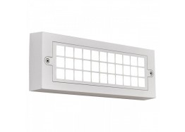 Απλίκα εξωτερικού χώρου LED πλαστική με πλέγμα 26x9cm λευκή