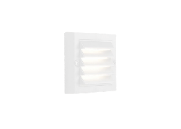 Απλίκα εξωτερικού χώρου LED πλαστική με περσίδες 14x14cm λευκή
