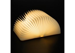 Ξύλινο φωτιστικό βιβλίο 22x17cm LED 3000K επαναφορτιζόμενο με καλώδιο USB