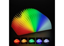 Ξύλινο φωτιστικό βιβλίο 22x17cm LED RGB επαναφορτιζόμενο με καλώδιο USB