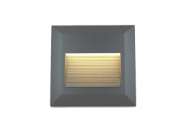 Τετράγωνη απλίκα τοίχου ανθρακί με ραβδώσεις 12x12cm LED CCT πλαστική IP65