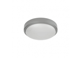 Φωτιστικό οροφής πλαφονιέρα Φ21x6cm LED CCT γκρι πλαστική IP65