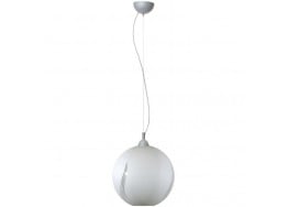 Γυάλινο κρεμαστό φωτιστικό λευκή μπάλα Φ30cm