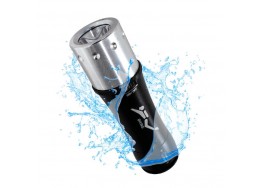 Μαύρος αδιάβροχος φακός χειρός με κορδόνι LED 6000K Φ4x14cm