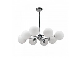 Οκτάφωτο φωτιστικό ημιοροφής χρώμιο με οπάλ μπάλες G9 Φ75cm