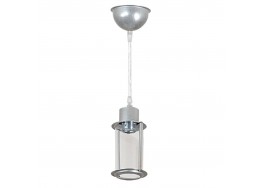 Κρεμαστό φωτιστικό ασημί αλουμίνιο με plexiglass Φ10cm E27