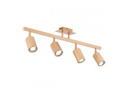 Τετράφωτο φωτιστικό ράγα χρυσαφί 70cm με σποτ σπαστά Φ6cm GU10