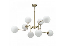 Πολύφωτο φωτιστικό ημιοροφής Φ90cm χρυσό με οπαλ γλόμπους