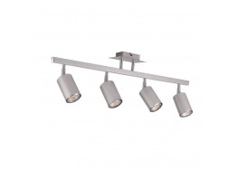 Τετράφωτο φωτιστικό ράγα νίκελ 70cm με σποτ σπαστά Φ6cm GU10