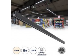 Γραμμικό φωτιστικό οροφής LED 18W 4500K 120cm μαύρο