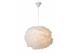 Λευκό κρεμαστό φωτιστικό με πούπουλα Φ50cm