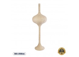 Boho επιδαπέδιο φωτιστικό 120cm με μπεζ φούσκα πλεκτή ρατάν Φ60cm