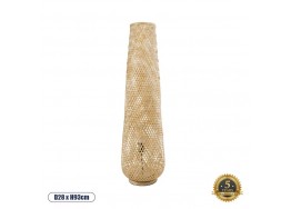 Boho επιδαπέδιο φωτιστικό rattan - ξύλο σε φυσική απόχρωση Φ28x93cm