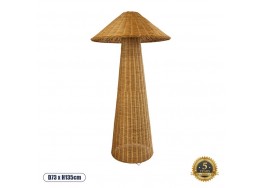 Boho επιδαπέδιο φωτιστικό rattan-ξύλο σε καφέ απόχρωση - Φ73x135cm