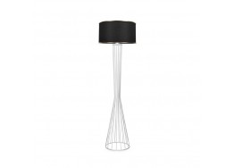 Μοντέρνο επιδαπέδιο φωτιστικό λευκό μέταλλο με μαύρο ύφασμα - 38x38x155cm