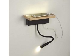 Απλίκα reading από μέταλλο και ξύλο με USB θύρα