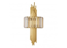 Φωτιστικό τοίχου κλασικό χρυσαφί με κρύσταλλα 24x60cm 