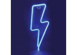 Επίτοιχο φωτιστικό μπαταρίας αστραπή από σιλικόνη 34x13cm LED NEON μπλε φως