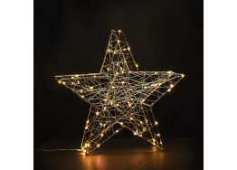 Συρμάτινο χριστουγεννιάτικο αστέρι τρισδιάστατο 39x38x11cm με 3m καλώδιο πρίζας