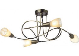 Τετράφωτο φωτιστικό ημιοροφής Φ62x27cm με περιστροφικούς βραχίονες μπρονζέ