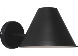 Μεταλλική απλίκα με μαύρη κωνική καμπάνα Ø21x14cm 