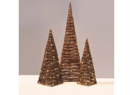 Χριστουγεννιάτικο δέντρο πυραμίδα από ρατάν καφέ LED