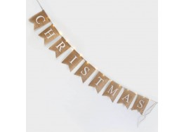 Χριστουγεννιάτικο στολίδι γιρλάντα με υφασμάτινα σημαιάκια CHRISTMAS 150cm